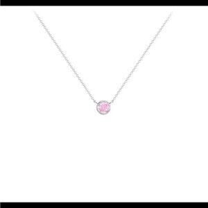 PEOPLES PINK SILVER STONE NECKLACE